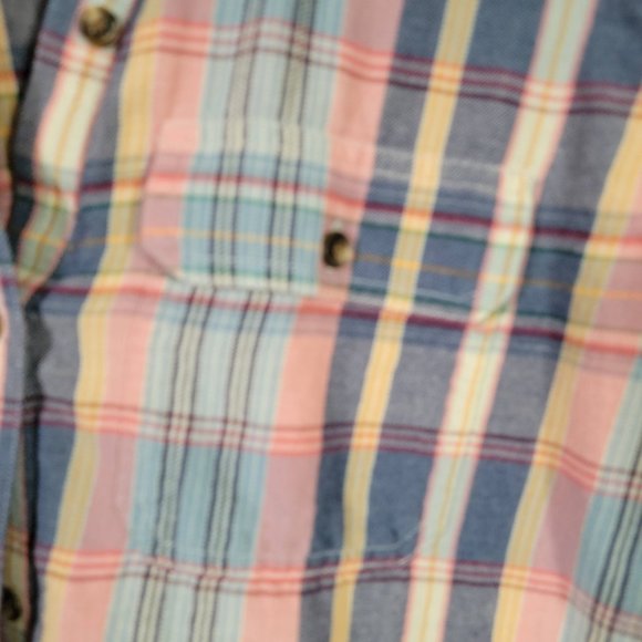 🎉🌟 HOST PICK 🎉🌟Chaps Denim  Ralph Lauren Pink and Blue Plaid Shirt Size L - Picture 3 of 7
